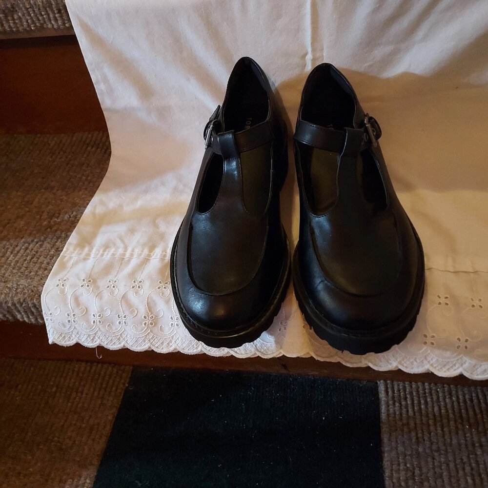 NWOB, Torrid Mary Jane T-Strap Shoes, Lug Soles, Black, Women's, 9.5WW
